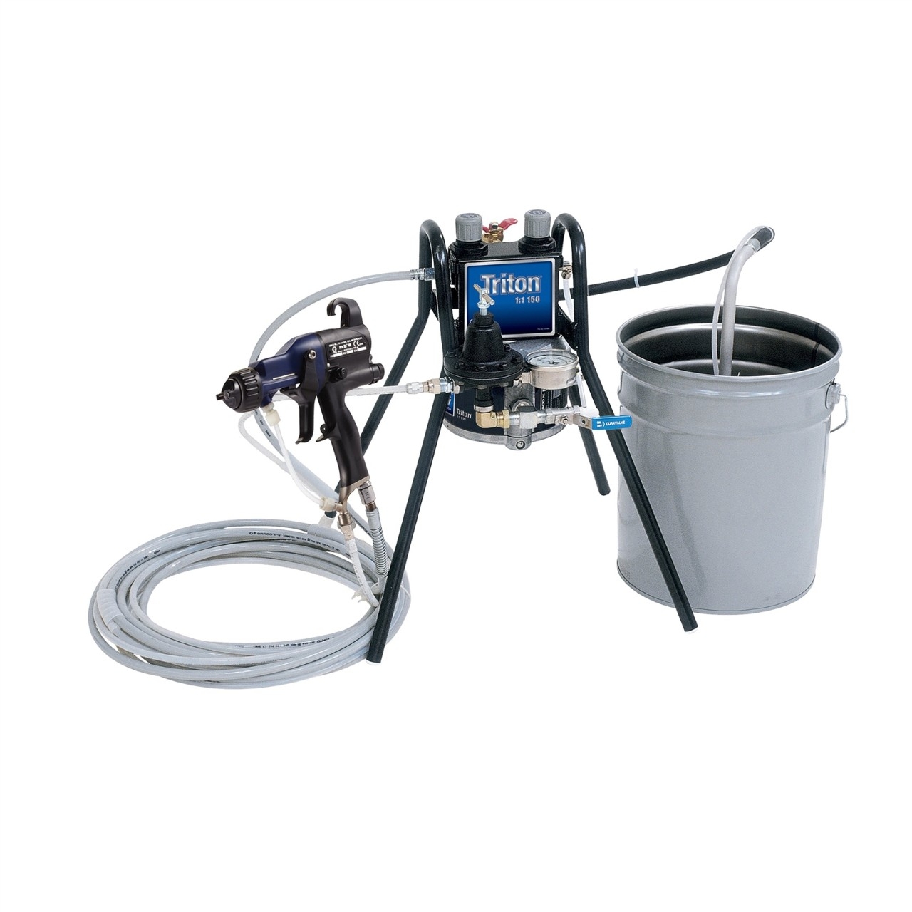 Triton Alum Spray Package, Pail, 60 psi Fluid Regulator, Pro Xp40 Electrostatic Gun, Suction, Air & Fluid Hoses Part Number: 233741