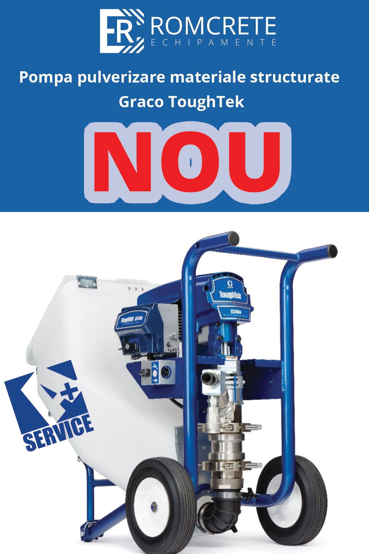 Poză Pompa pulverizare materiale structurate si mortar Graco ToughTek